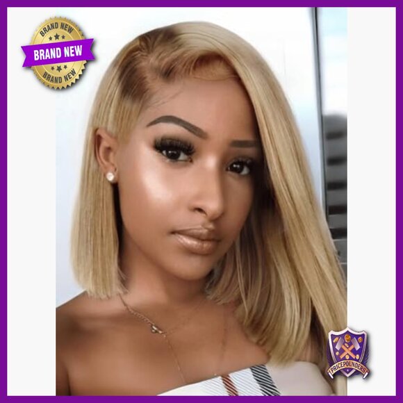 Human Hair Bob Wig 10 Inch Straight Pre Plucked Glueless HD Lace